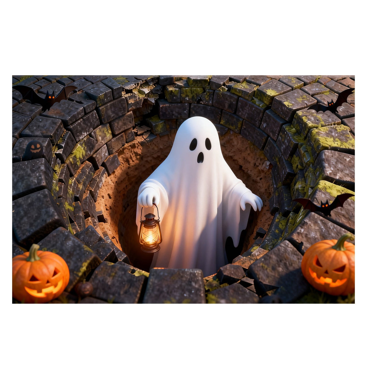 3D Optical Illusion Halloween Doormat Visual Trap Hole Design Non Velvet Entryway Rug Washable Floor Mat