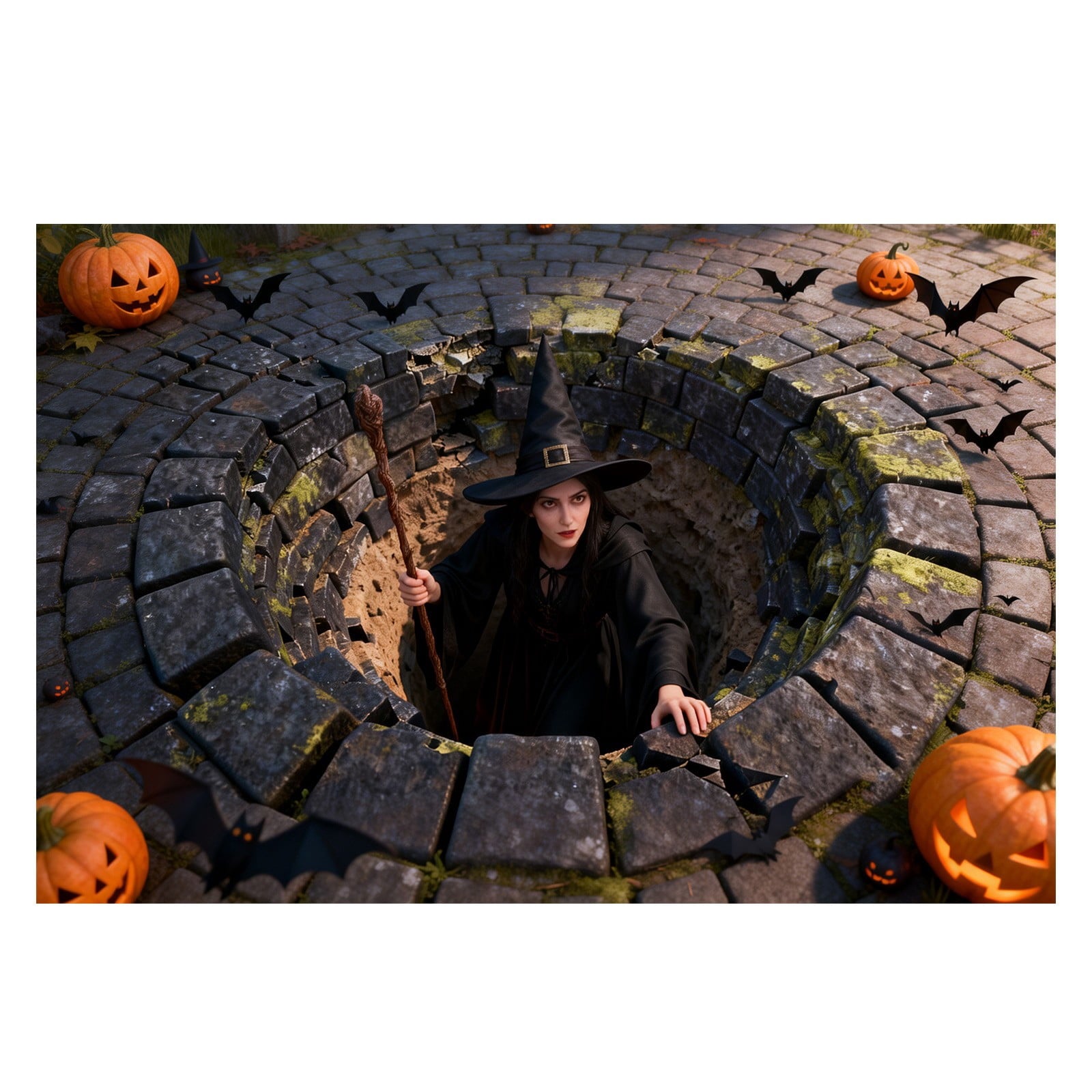 3D Optical Illusion Halloween Doormat Visual Trap Hole Design Non Velvet Entryway Rug Washable Floor Mat