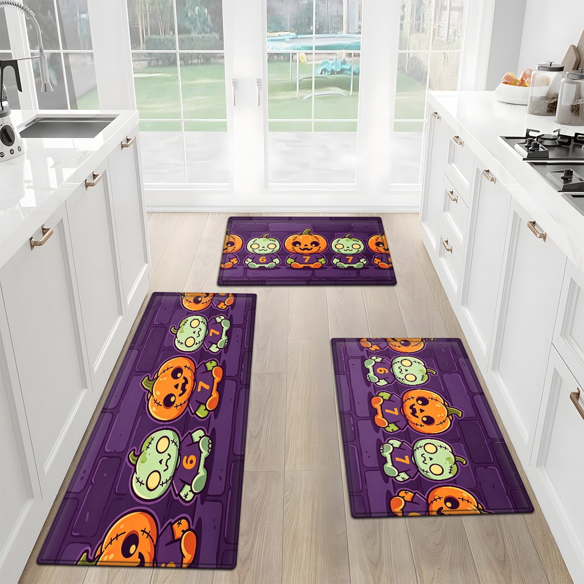 CCTFS Halloween Skeletons Holding Hot Drinks Household 1Pc Flannel Mat and Kitchen Rugs,Soft Non-slip for Bedroom Entryway