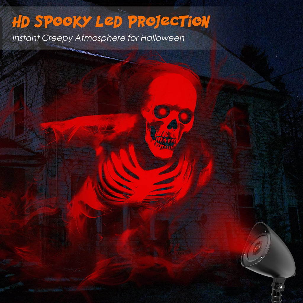 WETRBWEH Halloween Projector Lights Outdoor Indoor, 3D Dynamic Ghost Projector Decorations Lights for Window, Ground,Halloween Decor
