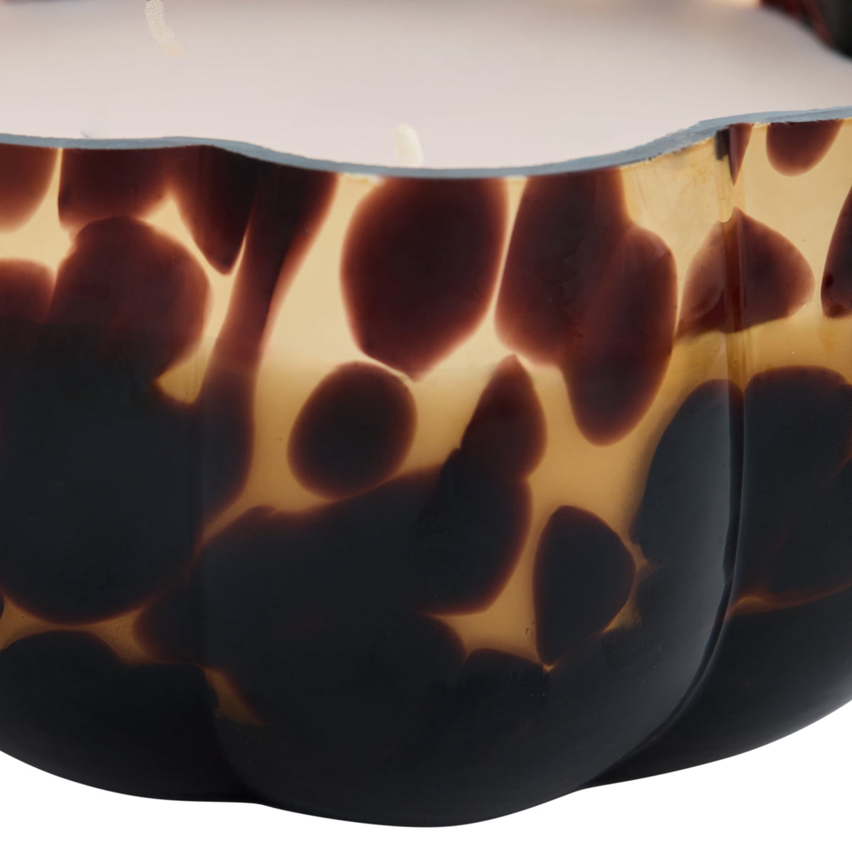Better Homes & Gardens 2-Wick 18 oz White Tortoiseshell Glass Pumpkin Jar Candle, Pumpkin Snickerdoodle Swirl