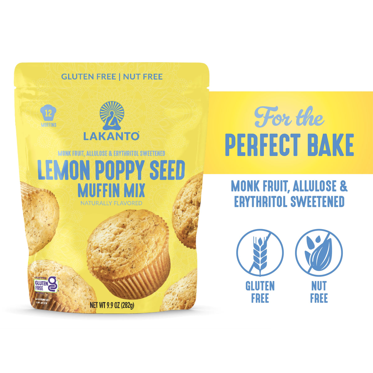 Lakanto Pumpkin Spice Muffin Mix - Sweetened with Monk Fruit and Allulose, Erythritol -8 Oz
