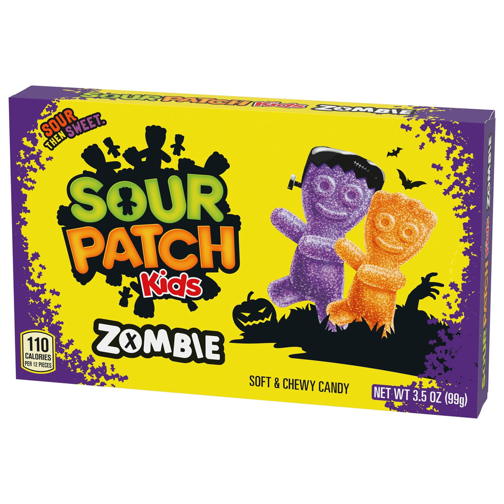 SOUR PATCH KIDS Zombie Orange & Purple Soft & Chewy Halloween Candy, 3.5 oz