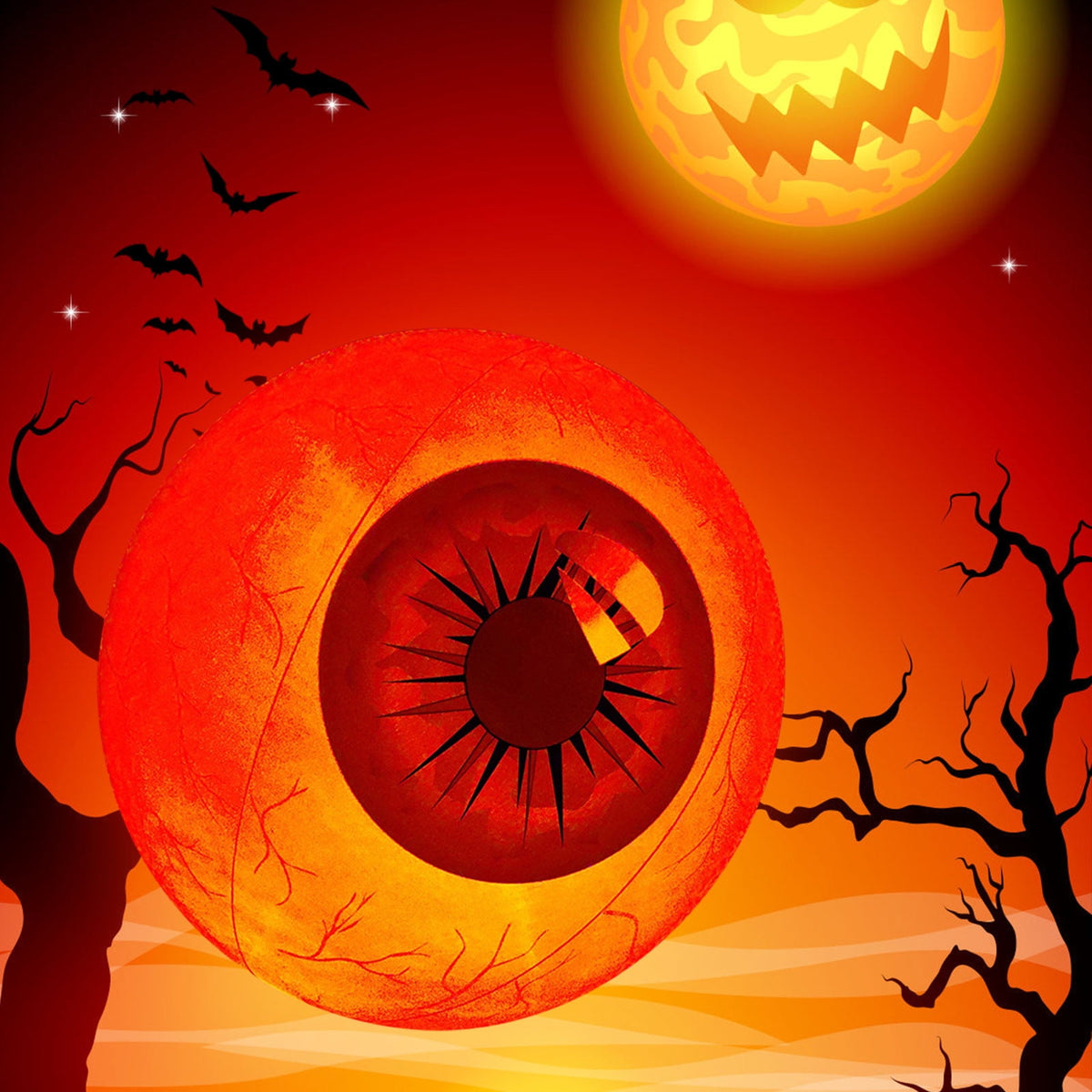Kumdkd 15.7" Halloween LED Eyeball Inflatable Decor - Color Changing Party Balloon with Remote Control for Indoor/Outdoor Scary Decorations