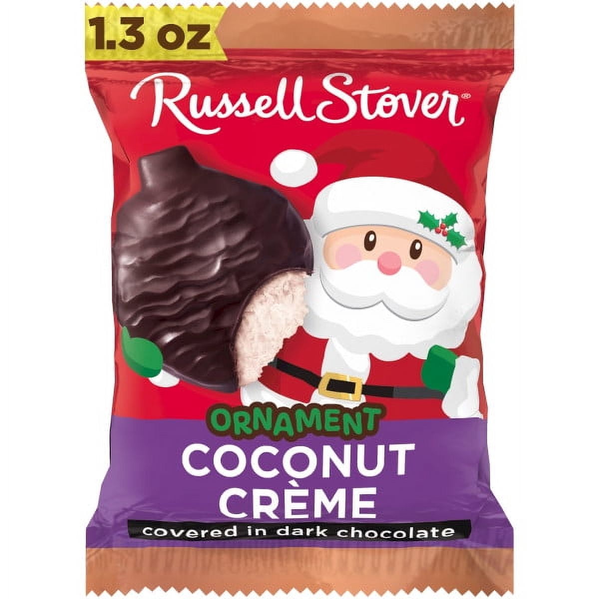 RUSSELL STOVER Christmas Dark Chocolate Marshmallow Ornament, 1.3 oz.