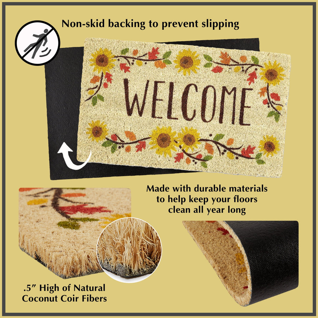 DII Decorative Halloween Welcome Doormat, Front Door Décor, 17x29", Jack-O-Lantern
