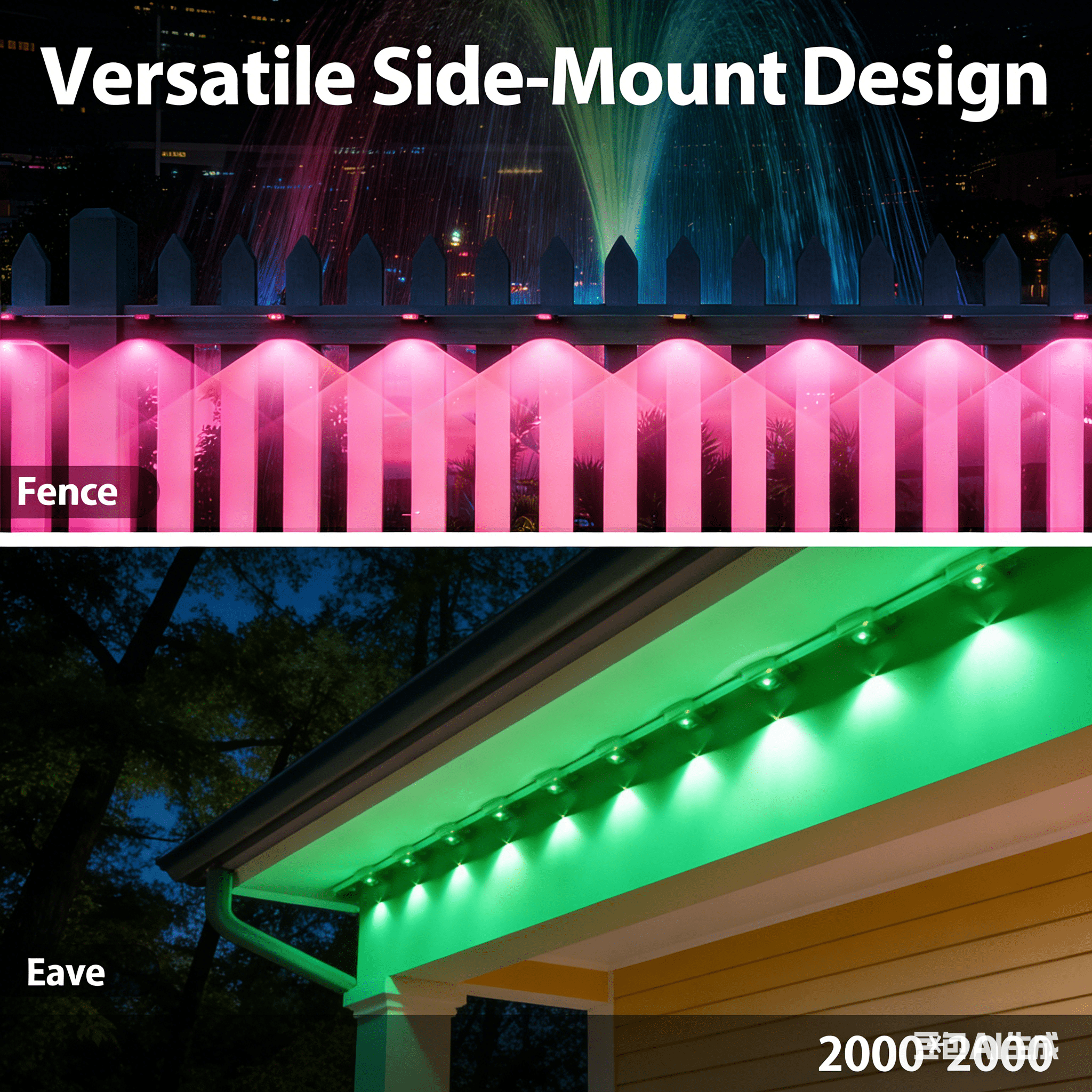 DAYBETTER 200ft Permanent Outdoor Lights, RGB Eaves String Lights with 100LED, Remote/APP Control, IP65 Waterproof, for Garden Halloween Christmas Party Decorations