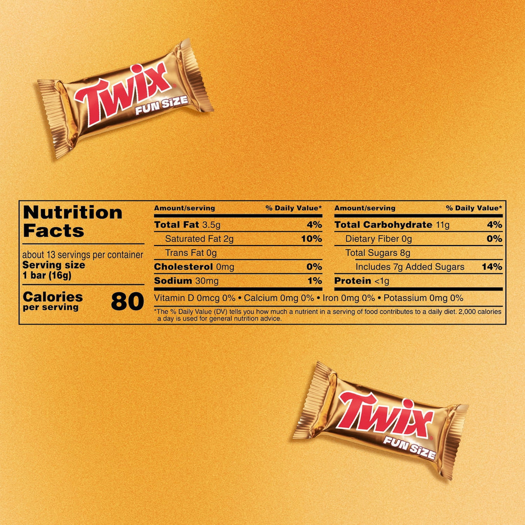 Twix Fun Size Caramel Cookie Halloween Chocolate Bars, Treating Size - 7.41 oz Bag