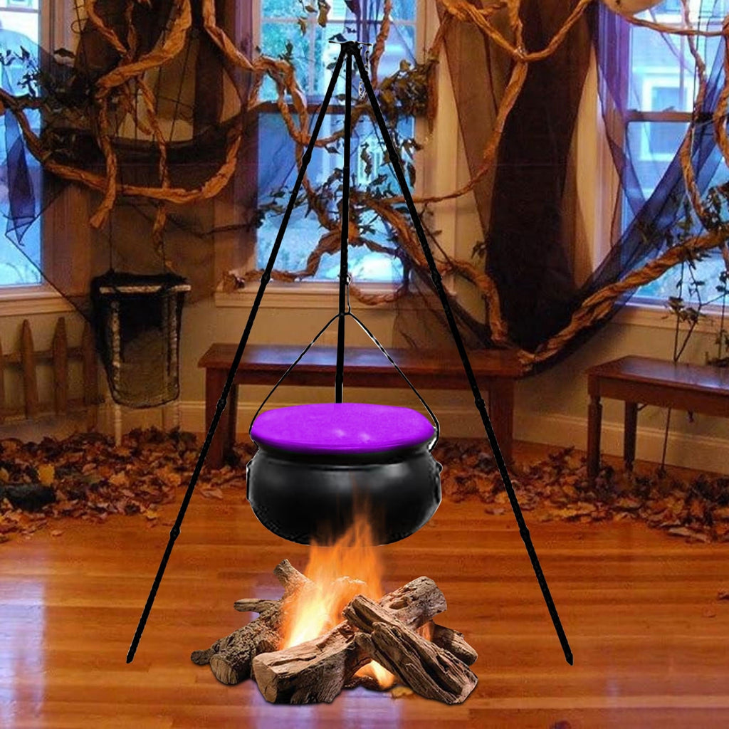 Muecwrye Halloween Decorations Outdoor, Halloween Clearance! Halloween Witches Cauldron on Tripod with Lights, DIY Bubbling Cauldron Set Decor for Home Porch Outside, Halloween Party Supplies