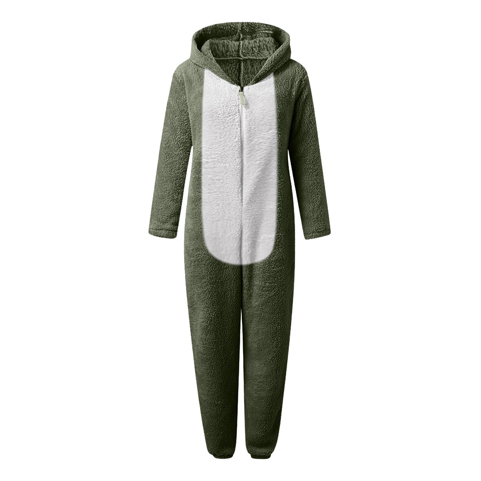 QATAINLAV Sherpa Fleece Jumpsuit for Women Winter Warm Fuzzy Onesie Pajamas Cute Cat Hooded Romper Casual Zip Up Overalls Sleepwear Black XL