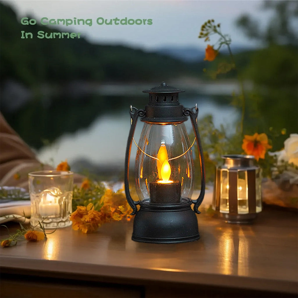 Diceymbol Vintage LED Candle Lantern Battery Operated Flickering Flame Light with Handle for Indoor/Outdoor, Old-Fashioned Colt Lamp Halloween Christmas Home Decor