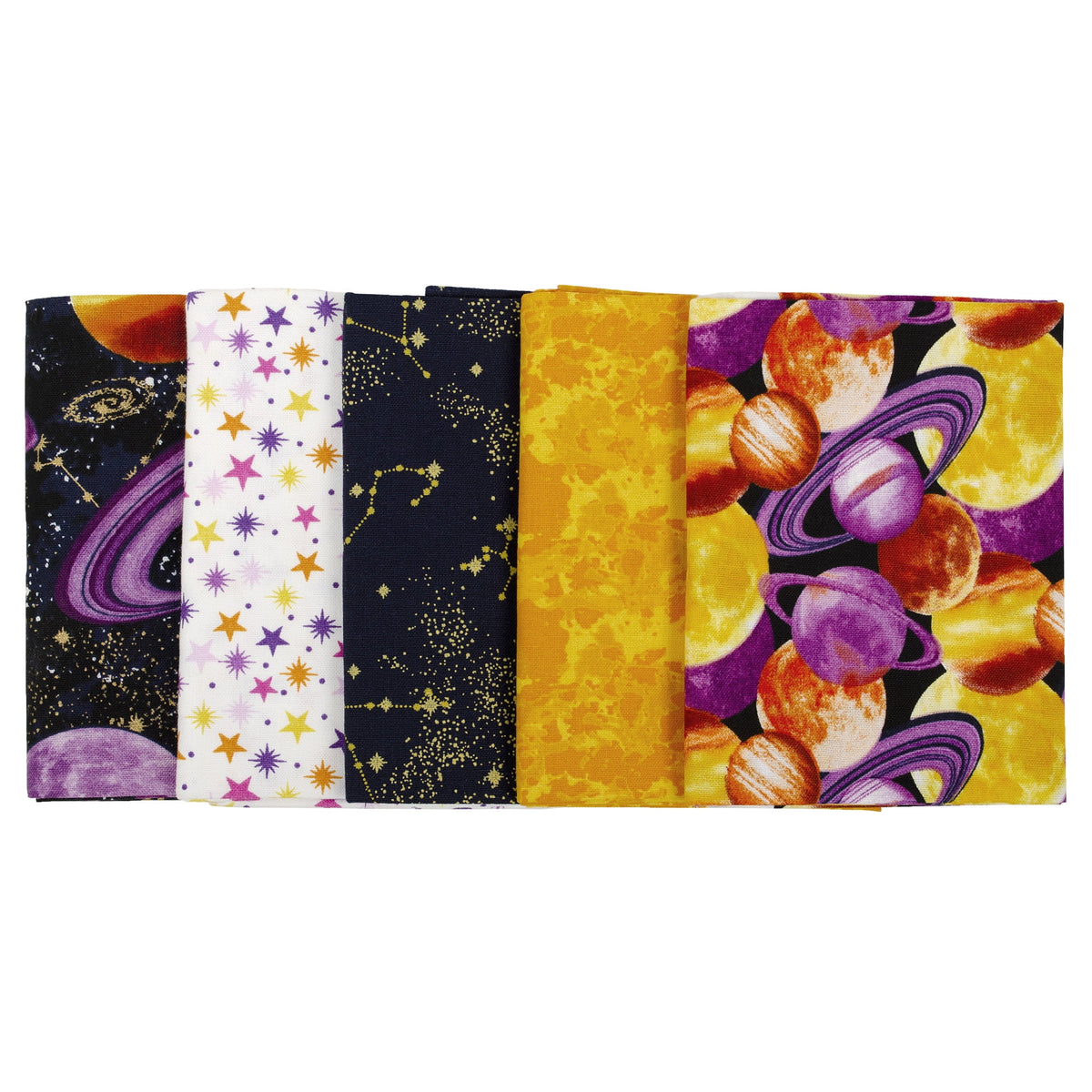 Create It 18" x 21" Cotton Galaxy Precut Sewing & Craft Fabric Bundle, Multicolor 5 Piece