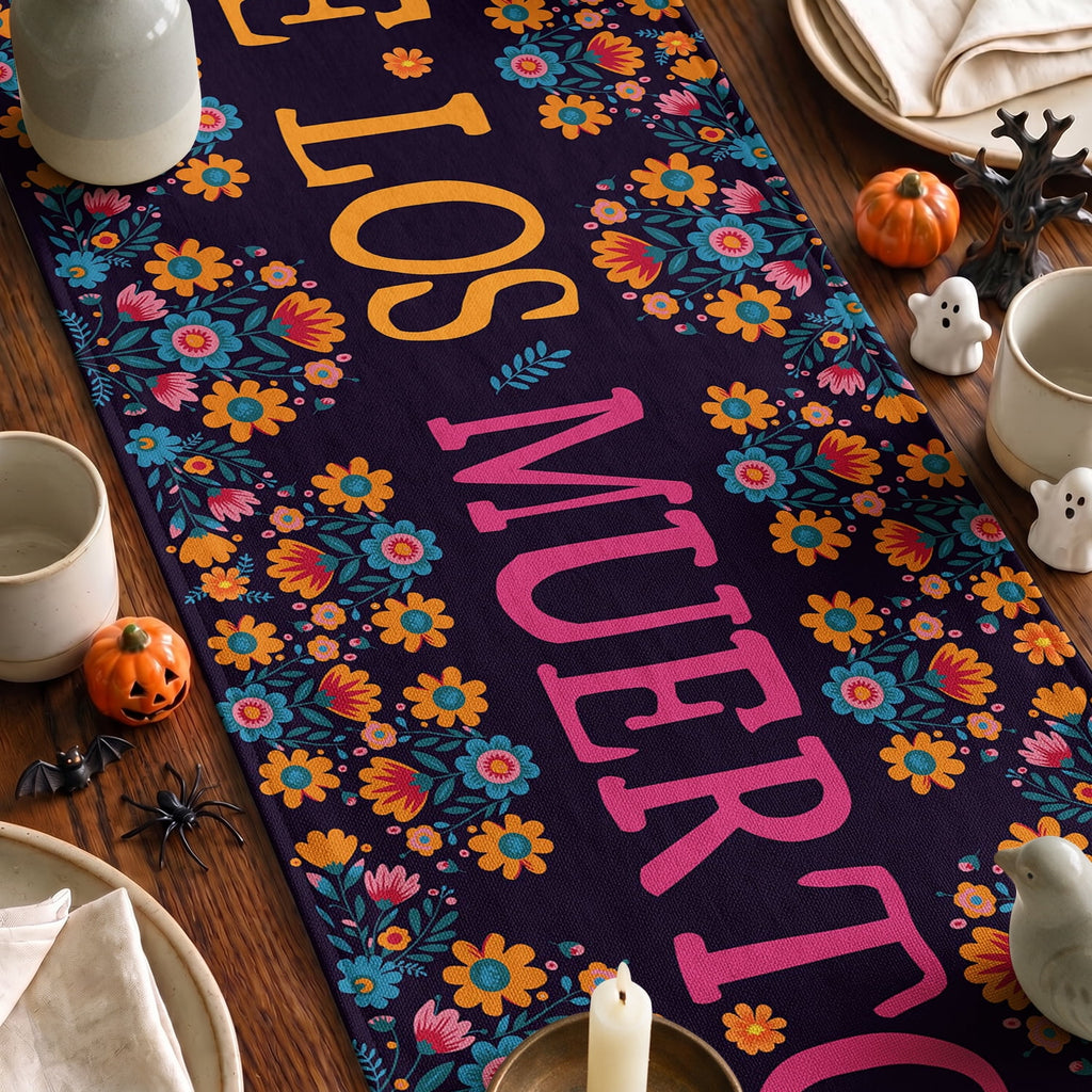 Sm:)e Halloween Table Runner Ghost Pumpkin 13x72 Inch, Halloween Party Kitchen Dining Indoor Outdoor Decorations,Orange