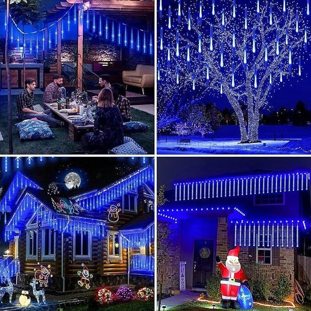 LED Outdoor String, Rain Lights,Meteor Lights,Meteor rain Lights 30cm 10 Tube Solar rain Lights with for Christmas Parties Wedding Christmas Tree