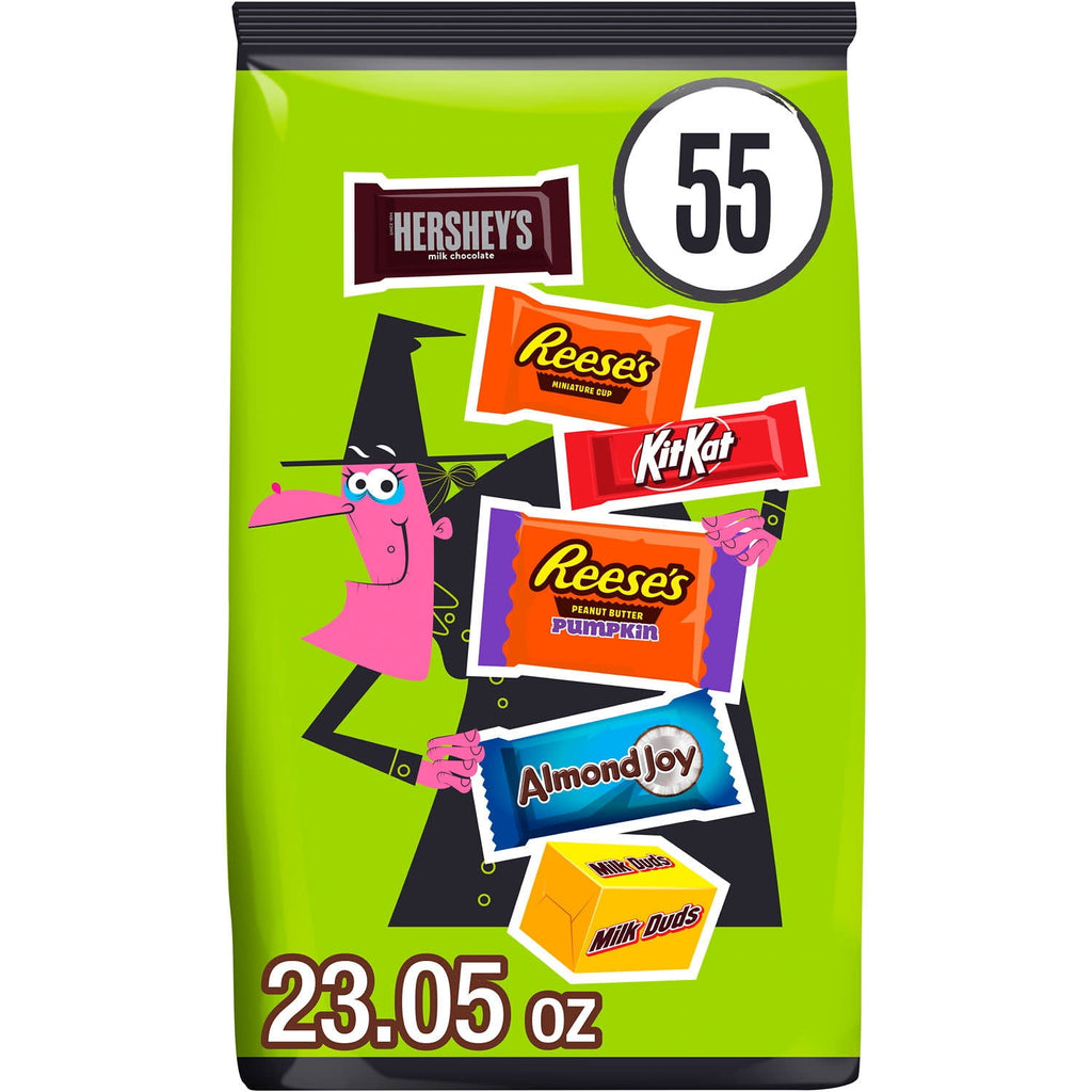 Hershey Assorted Chocolate, Halloween Candy Variety Bag, 23.05 oz (55 Pieces)