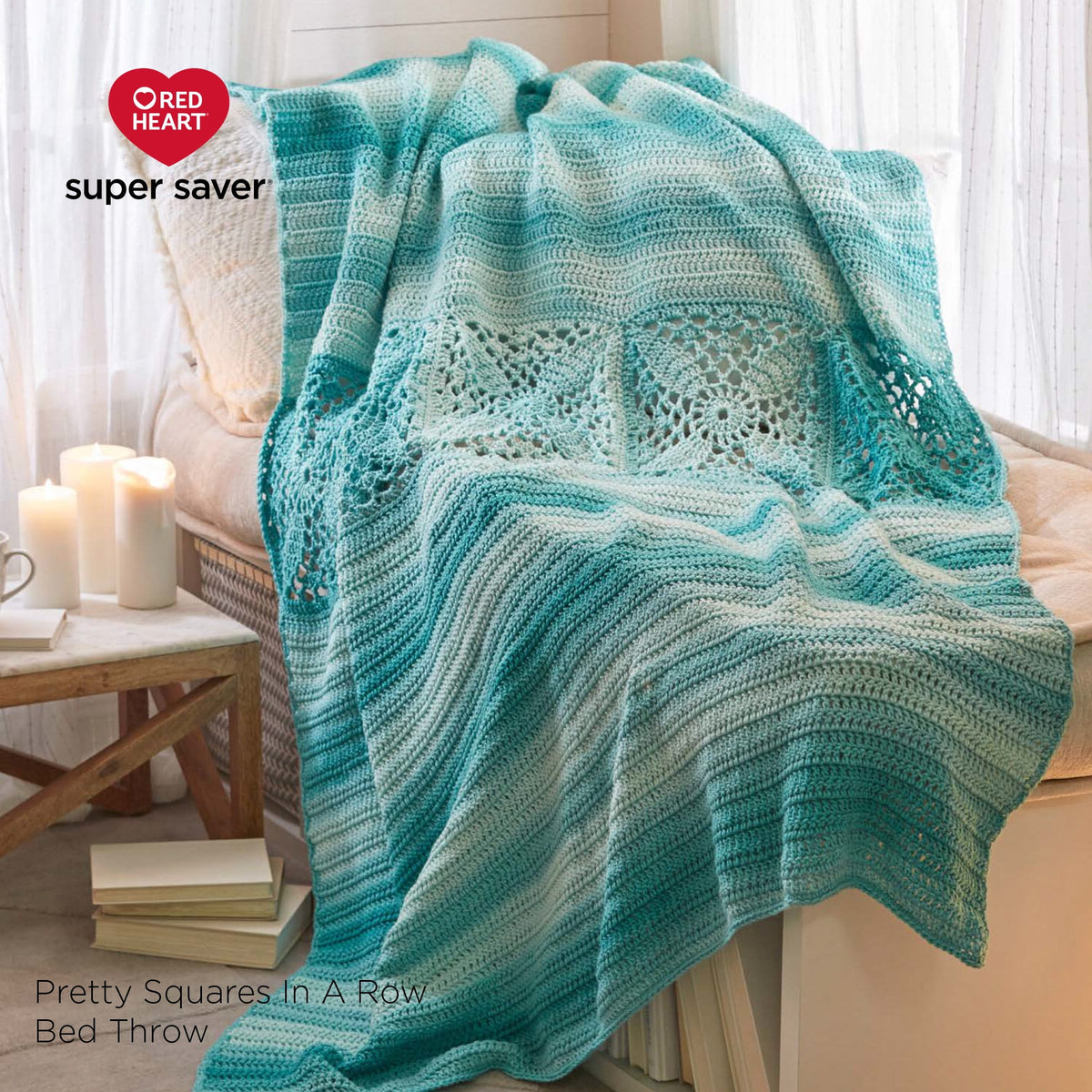 Red Heart Super Saver Ombre Medium Acrylic Green Apple Yarn, 482 yd