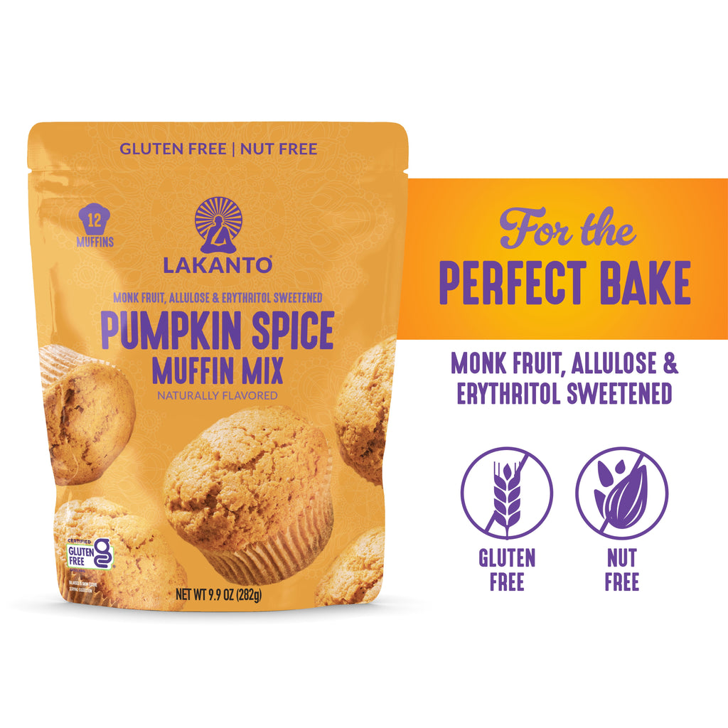 Lakanto Pumpkin Spice Muffin Mix - Sweetened with Monk Fruit and Allulose, Erythritol -8 Oz