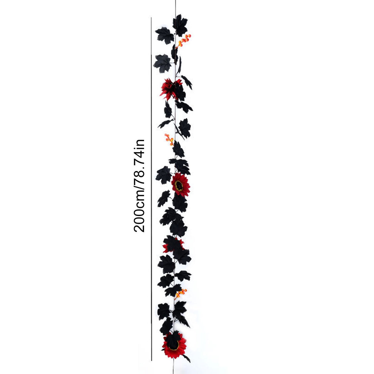 WKSCLPAI Halloween Maple Leaf Garland, Fall Vine Wreaths for Autumn Festivities Decor,Seasonal Garlands for Home,Halloween & Fall Decorations