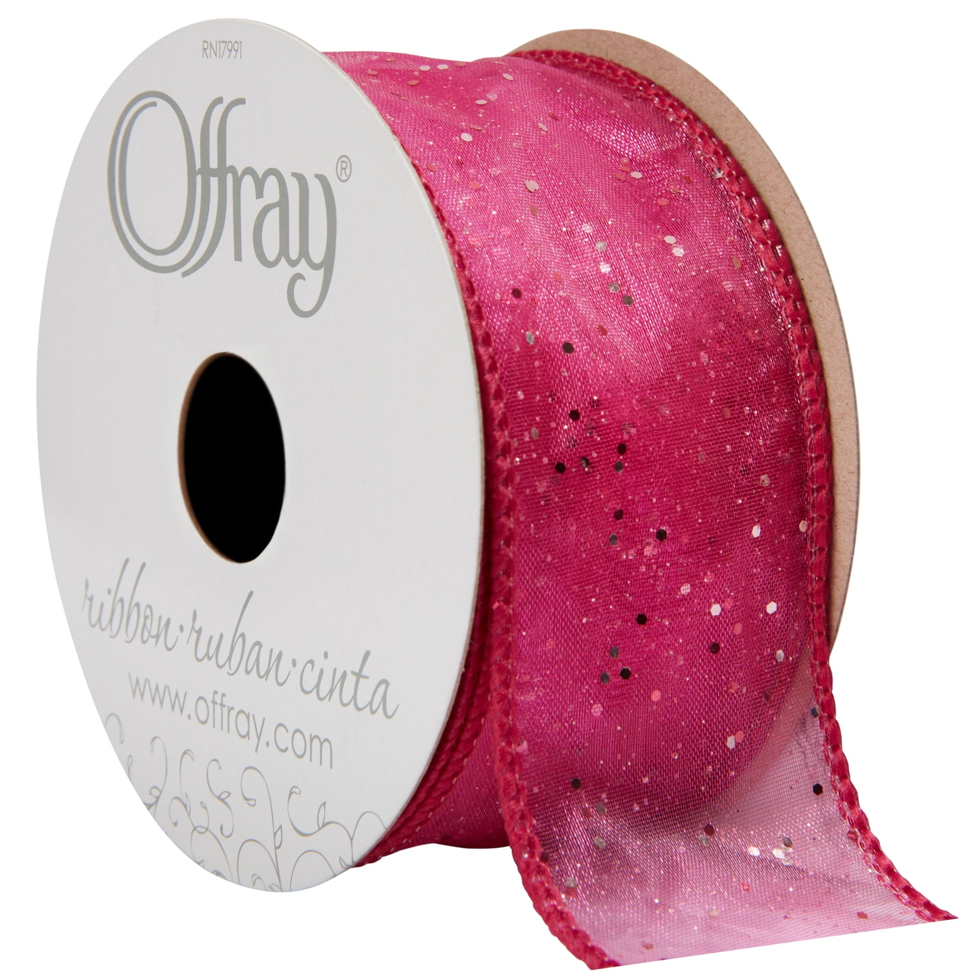 (3 pack) Offray Ribbon, Citrus Green 1 1/2 inch Wired Edge Sheer Polyester Ribbon, 9 feet