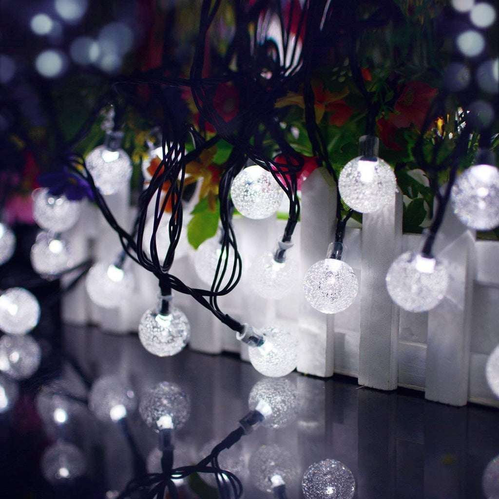 LINLIN Solar Crystal Ball String Lights,Waterproof LED Bubble Globe Solar Fairy Lights 8 Mode Ball String Lights for Bistro Garden Yard Home Party Wedding Christmas Decoration
