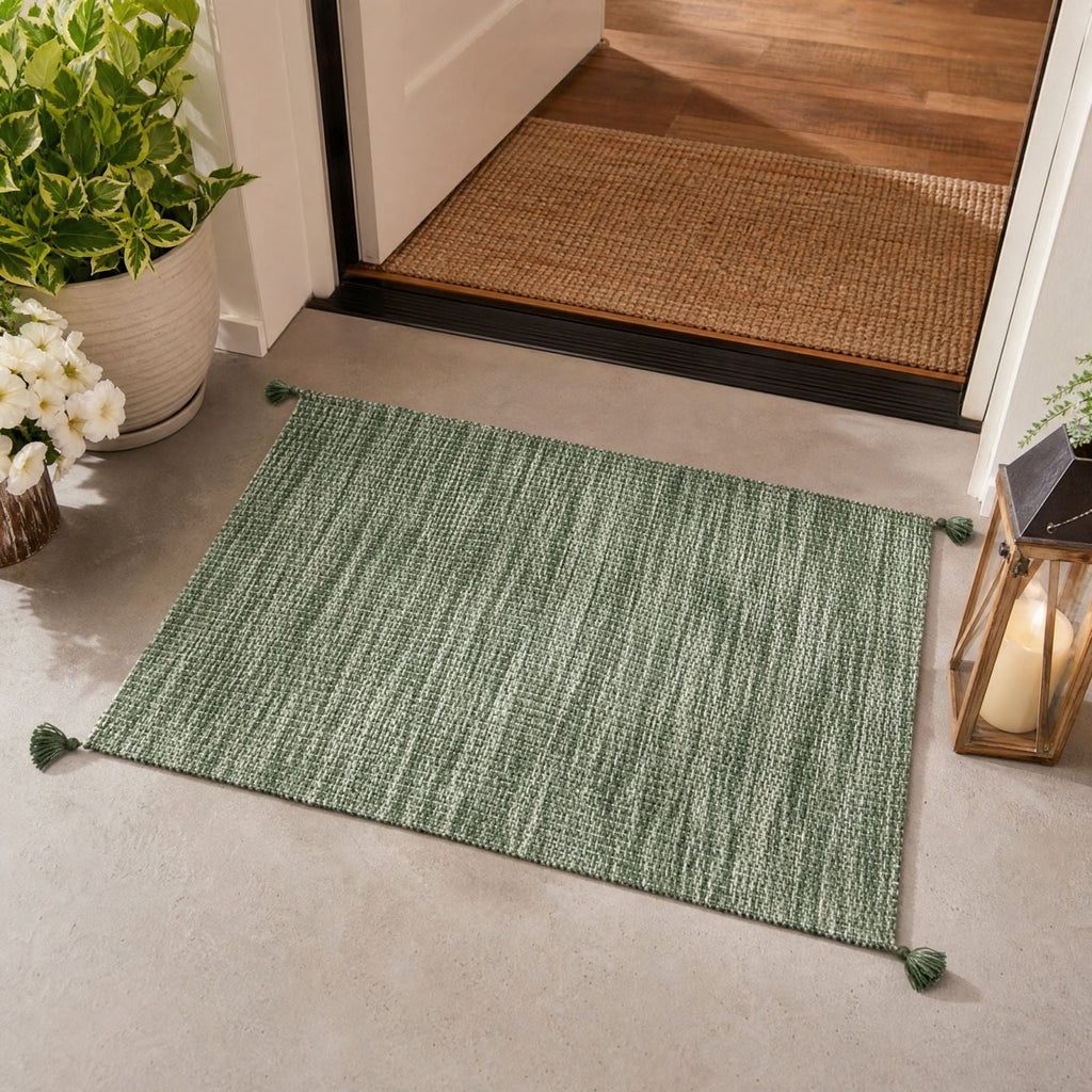 Boho Tassel Doormat 16x24 Inch, Soft Woven Laundry Kitchen Floor Rug for Farmhouse Decor, 1 PC