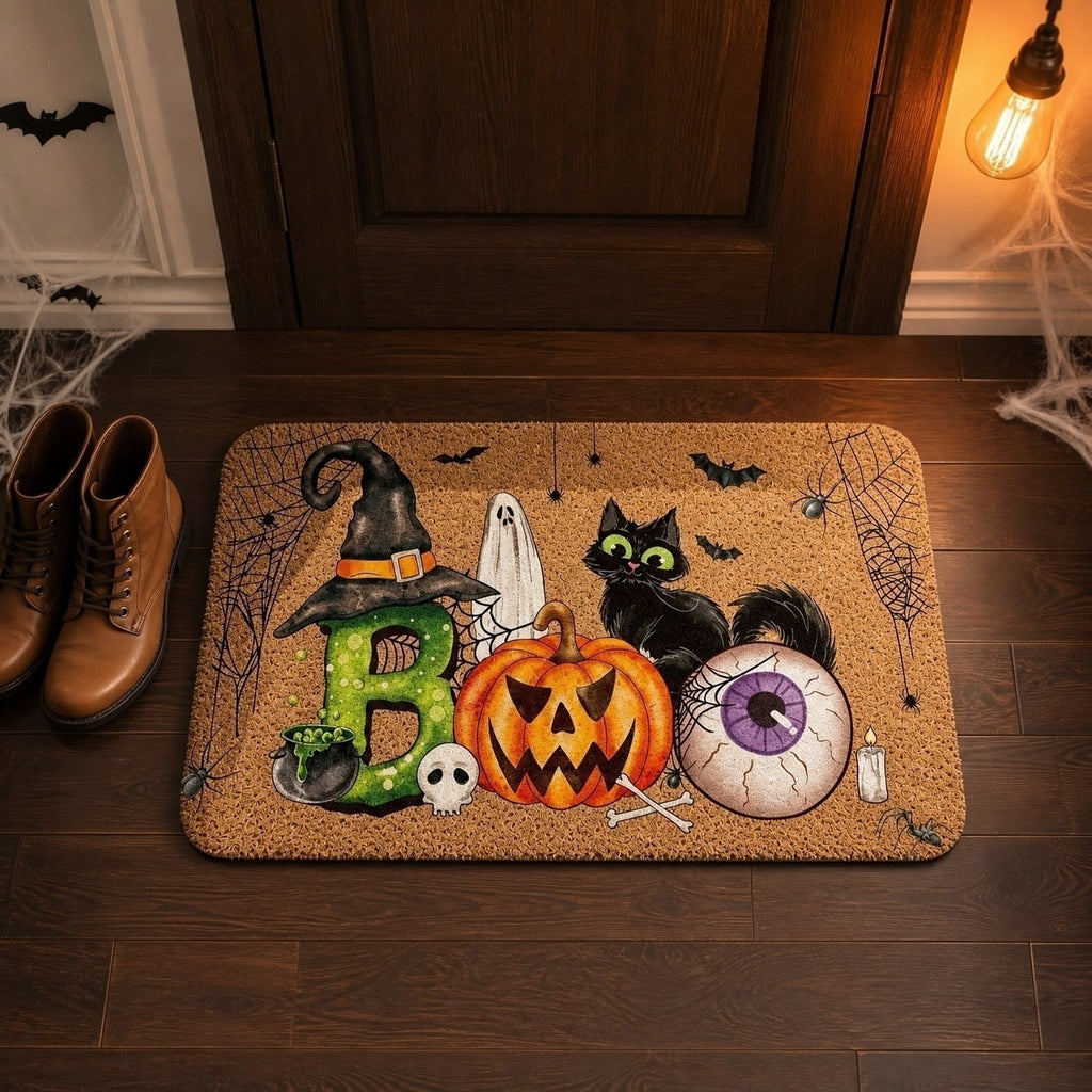 Front Door Mat Indoor Outdoor Entrance Rug, Semicircular Entrance Mat, Half Round Waterproo Non-Slip Durable Rubber Doormat for Garage, Patio, 29.5 inch