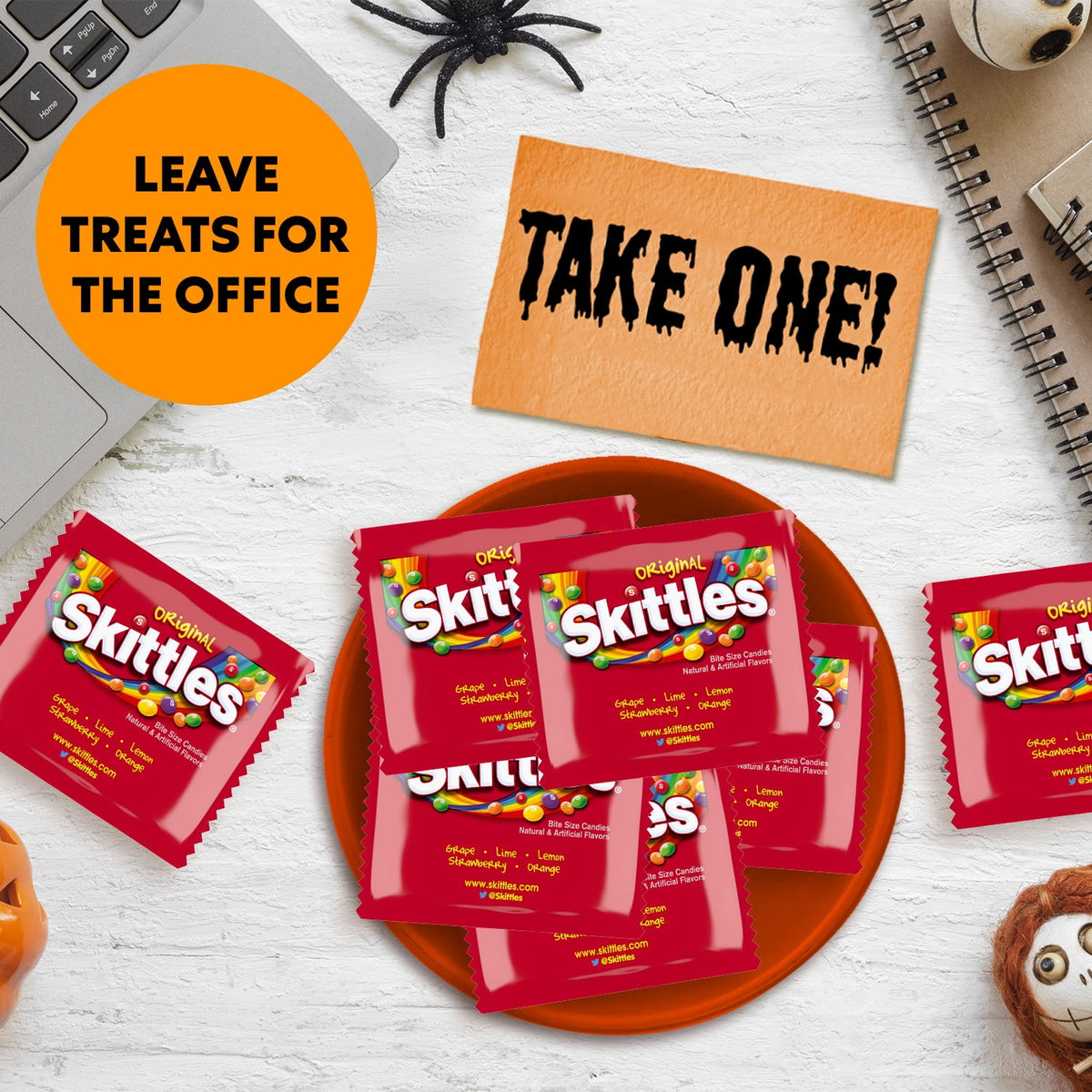 Skittles Halloween Fun Size Gluten Free and Gelatin Free Chewy Candy - 9.65 oz Bag