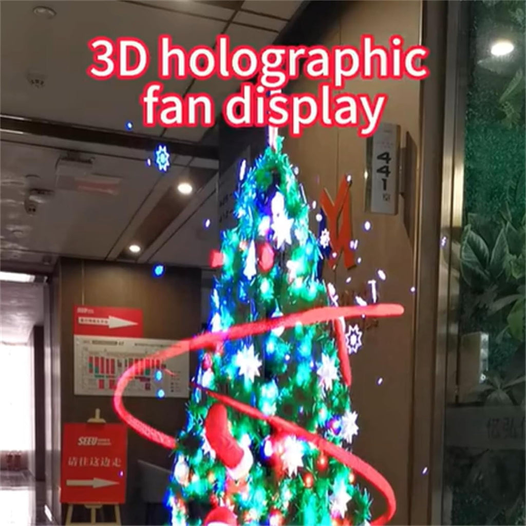 3D Hologram Led Fan Projector, Hologram Fan, 16.5" Holographic Fan with Remote WiFi, for Shop, Bar, Christmas, Halloween Party Advertising Display Events (1 Set)