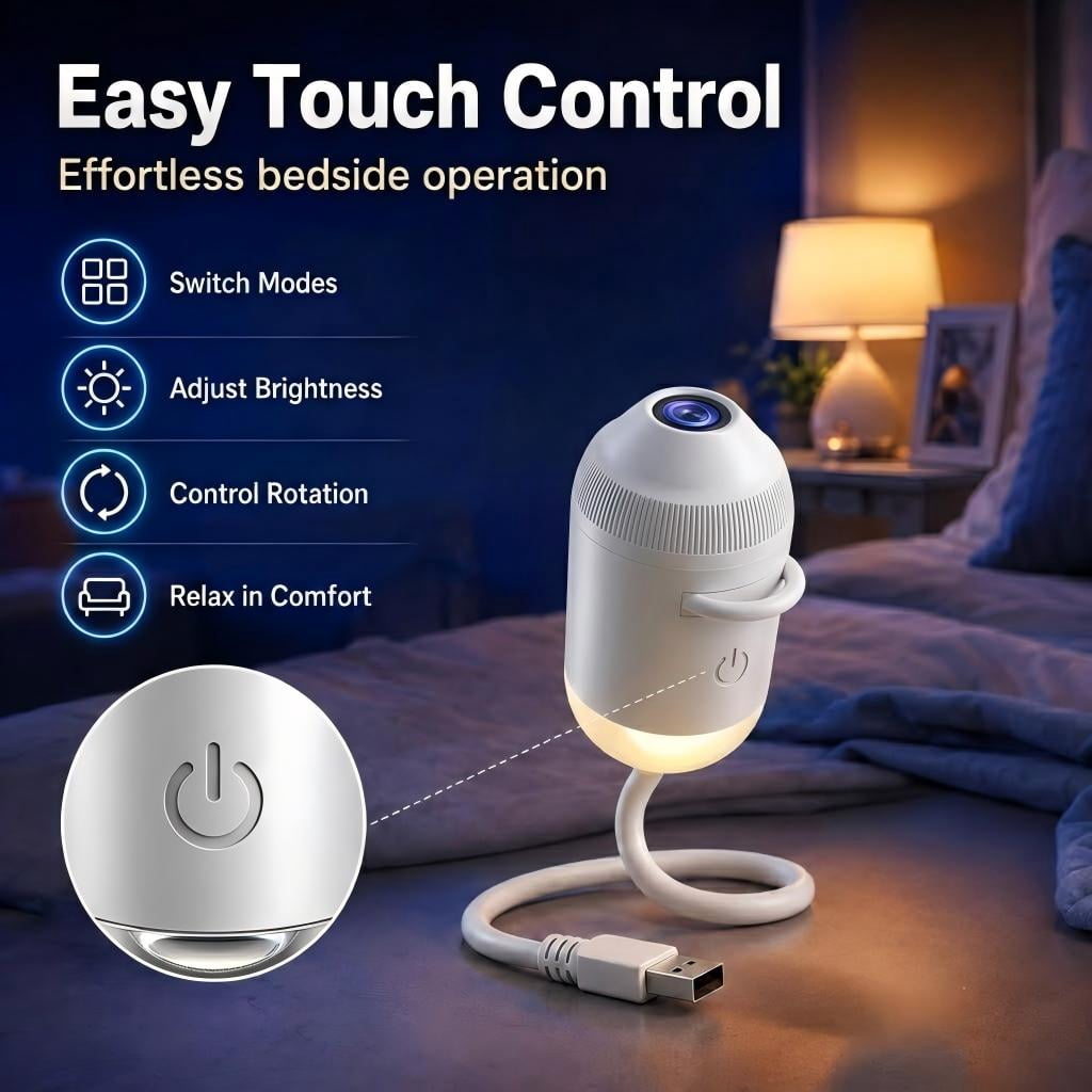 2026 NEW HD Smart Dynamic 5D Holographic Night Light Projector, 2-in-1 Galaxy Star & Ocean Ceiling Projector with 1 HD Films, 360° Flexible USB Powered Ambient Light for Bedroom & Room Decor