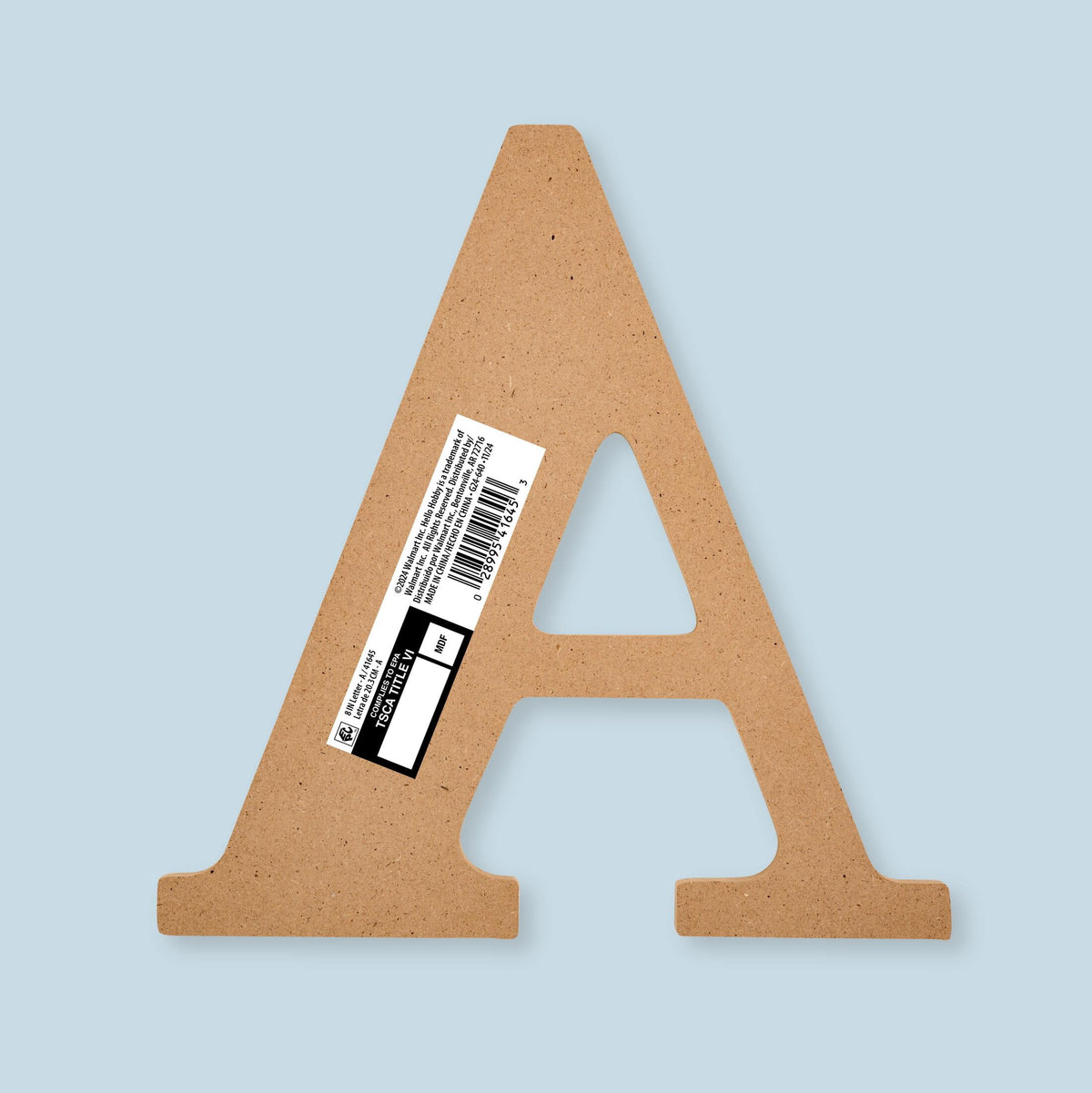 Hello Hobby Surfaces Unfinished Wood MDF Letter A, 8 in