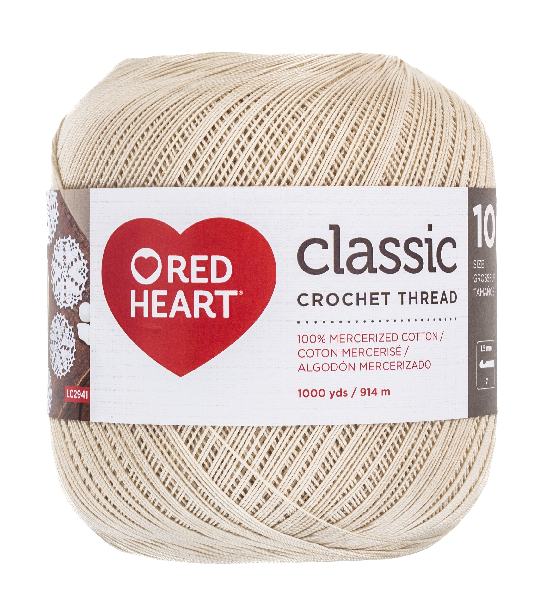 Red Heart® Classic White Cotton Yarn, 1000 Yds Size 10