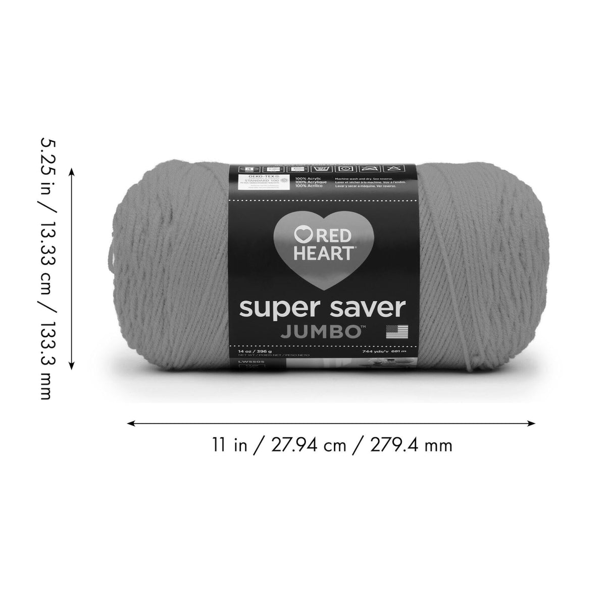 Red Heart® Super Saver® Jumbo #4 Medium Acrylic Yarn, White 14oz/396g, 744 Yards