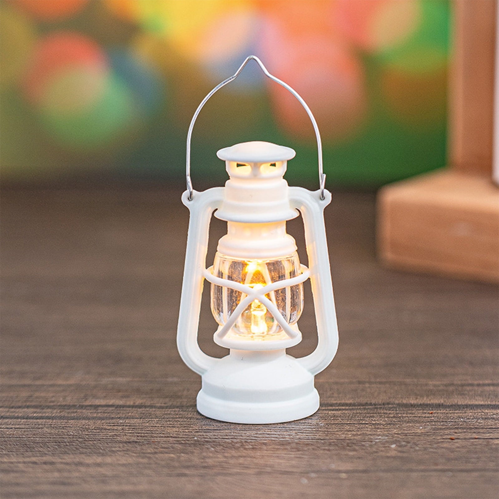 openpig Vintage LED Hurricane Lantern, LED Battery Powered Camping Lamp Outdoor Hanging Lantern, Landscape Decor for Table Patio Garden Yard Pathway Porch (Black)