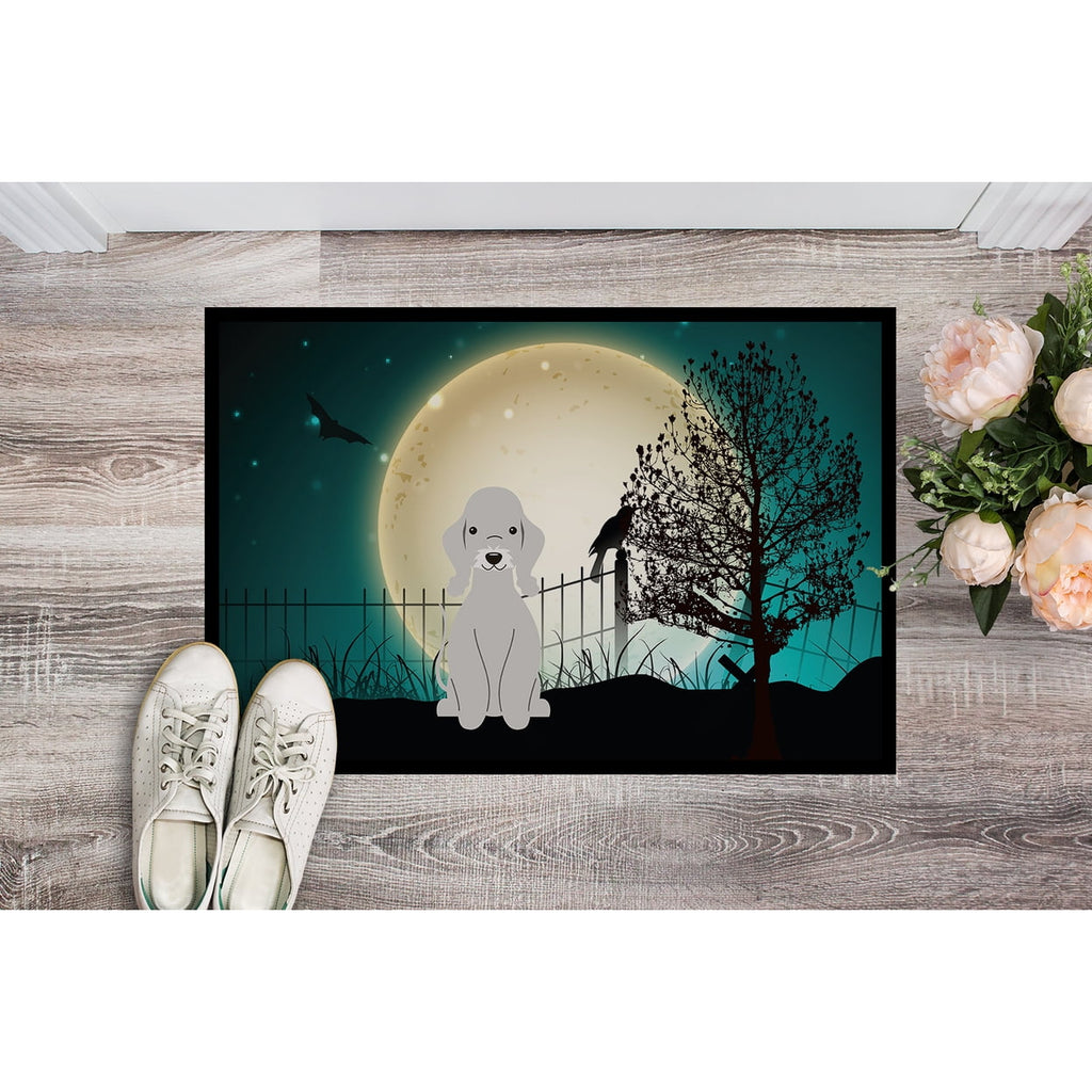 Carolines Treasures Halloween Scary Bedlington Terrier Blue Door Mat Indoor Rug or Outdoor Welcome Mat 18x27 Doormat