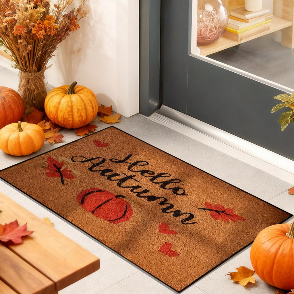 Autumn Door Mat for Entryway, 16x24 Inch, Fall-Themed Floor Doormat for Home Decor, Non-Slip Rug Mat for Living Room, Kitchen, Bedroom, Gifts for Fall Lovers (E)