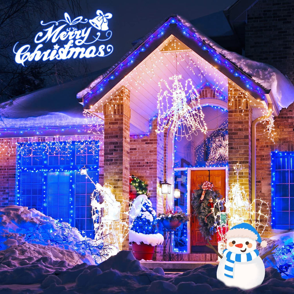JMEXSUSS 2 Pack Solar String Lights Outdoor, 100 LED 42.7ft White Solar Lights Outdoor Waterproof, 8 Modes Green Wire Solar Christmas Lights for Garden, Wedding, Party, Christmas Tree Decoration