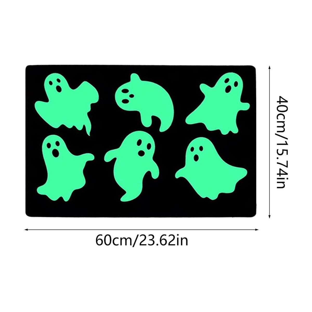 Halloween Doormat Ghost Bath Mat 23.6x15.7in Secure-Grip Absorbent Soft Faux Fur Rug for Bathroom Bedroom Living Room Decor by OVFUIZ