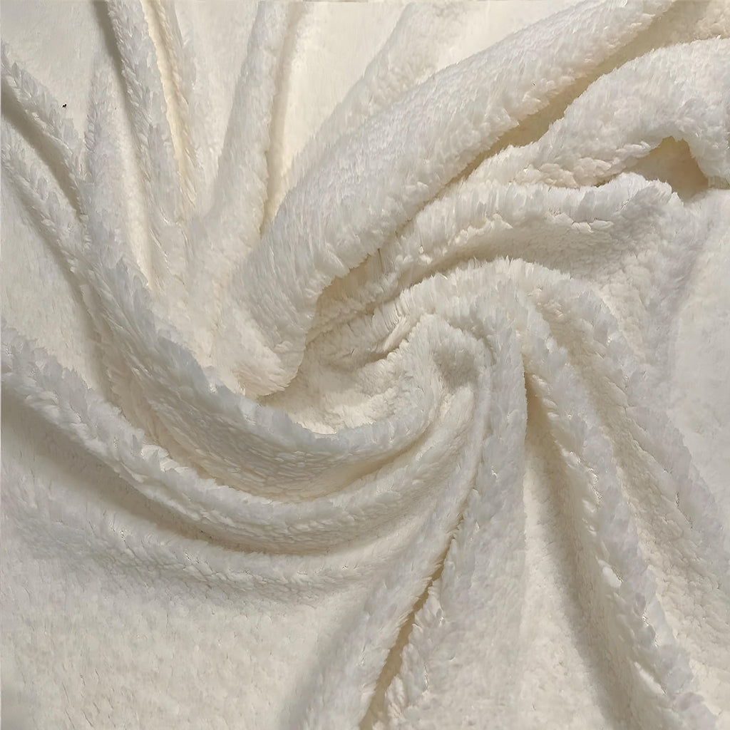 Mainstays 1.5 Yards 100% Polyester Sherpa Solid, White, 60" Wide for Crafts