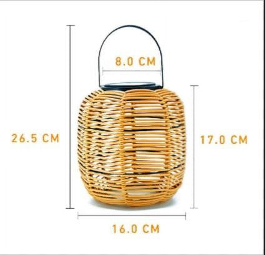 Solar Outdoor Lights – Vine-Woven Hanging Decorative Lanterns, Waterproof Round Ambience Lights for Garden, Patio & Yard Decoration (Boho Style)