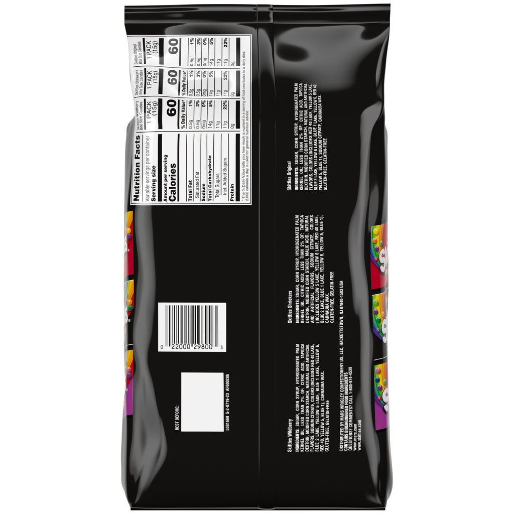 Skittles Fun Size Chewy Halloween Candy Variety Pack - 50 Ct Bulk Bag