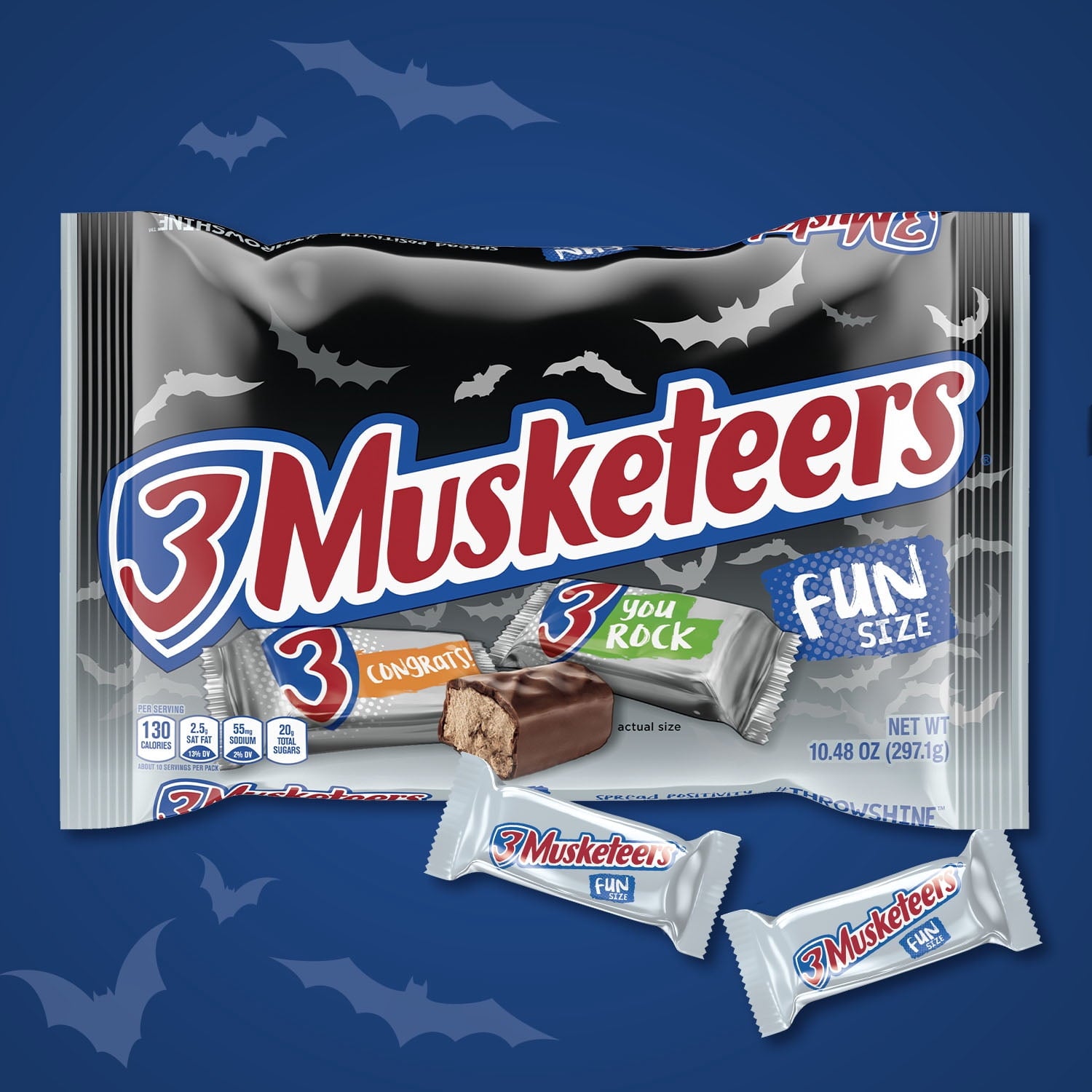 3 Musketeers Spooky Fun Size Halloween Chocolate Candy - 10.48oz Bag