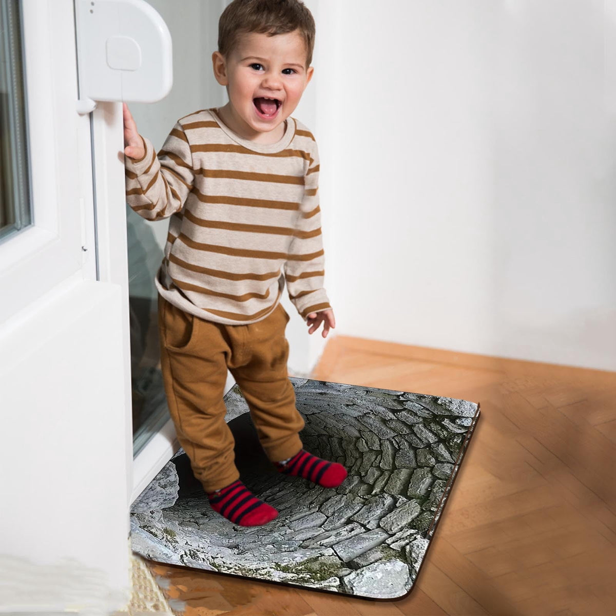 2026 New 3D Hole Rug, Rugs That Look like a Hole, Trap Optical Illusion Bottomless Non-slip Doormat for Door Entrance, Bathroom, Stairs, Playroom, Living Room, Or Area Decoration