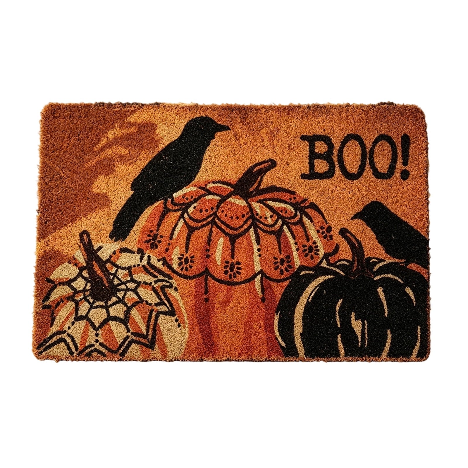 BZPIZ Halloween Cute Pumpkin Door Mat for Front Door, Doormat Outside Entrance, Halloween Decor for Porch and Entryway, Indoor & Outdoor Use Orange