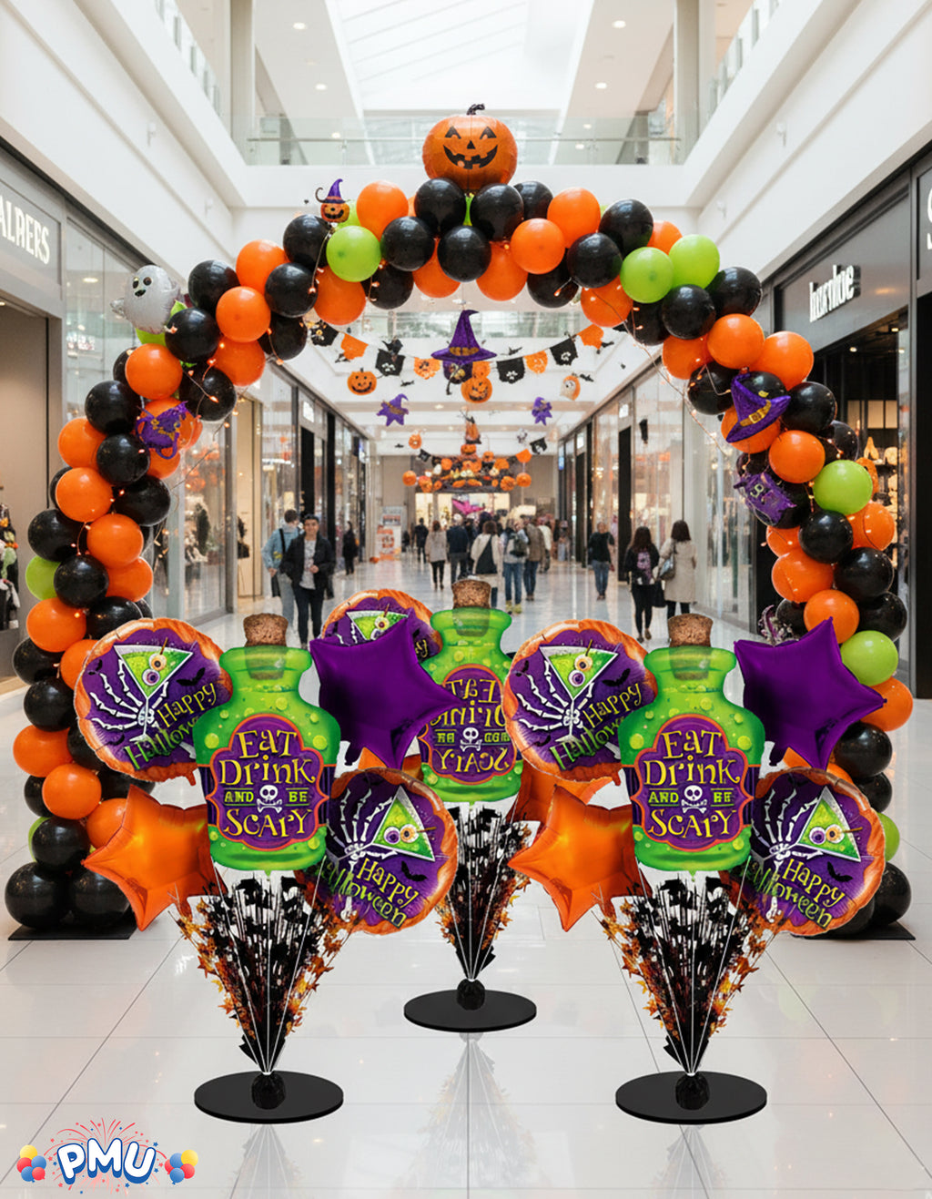 PMU Halloween Flying Ghost 24 Inch Mylar-Foil Balloon (10/pkg) Pkg/1