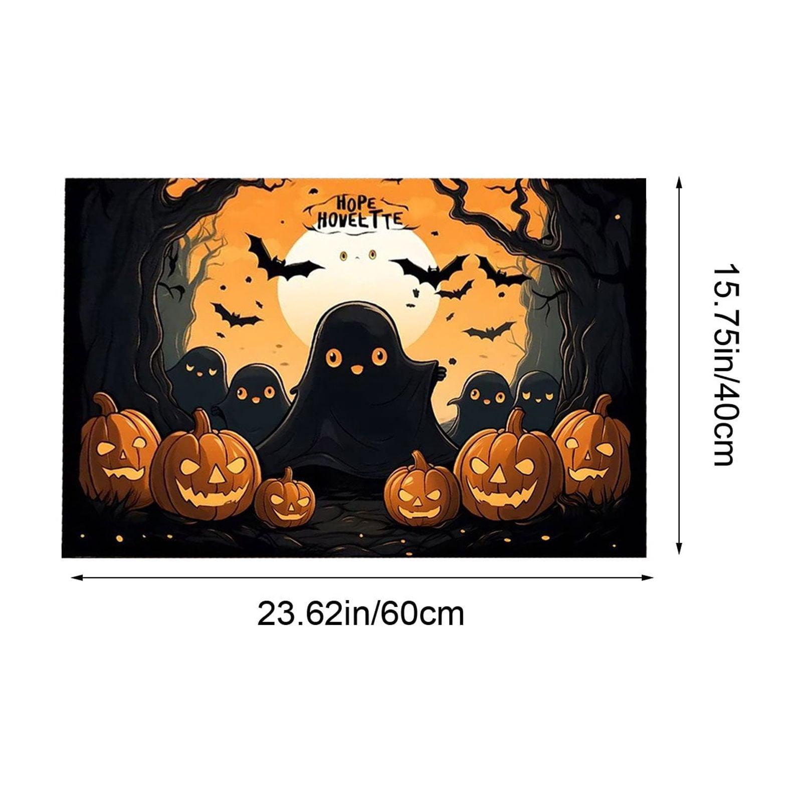 Xuniizn Halloween Mat, 16X24" Velvet Halloween Door Mat for Outside Entrance, Spooky Halloween Rug for Outdoor & Indoor, Non Slip Washable Halloween Doormat, Halloween Bathroom Decor