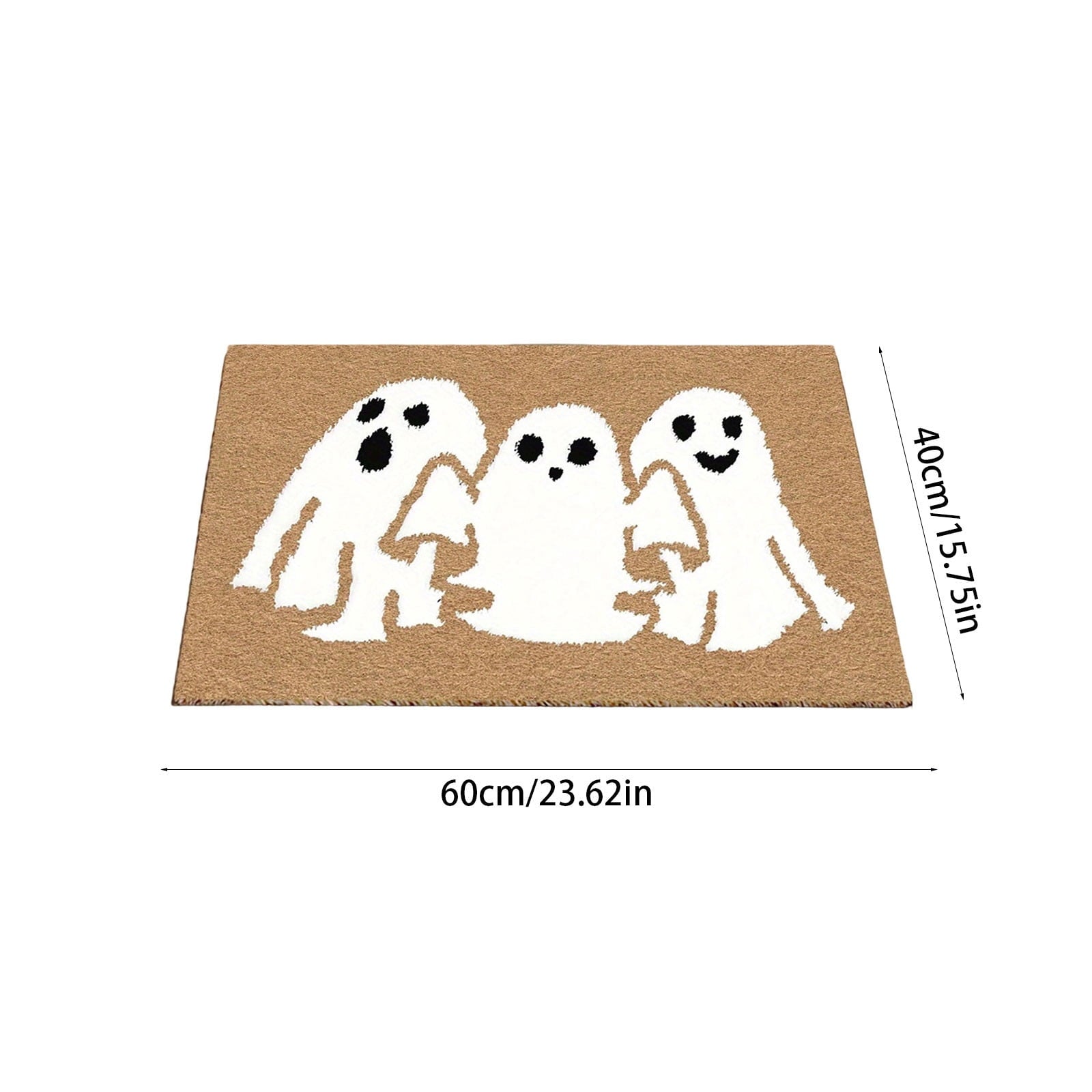 Halloween Doormat Vintage Retro Style Mat 23.6x15.7in Secure-Grip Absorbent Coir Look Entryway Rug for Front Porch Indoor Outdoor Decor by OVFUIZ