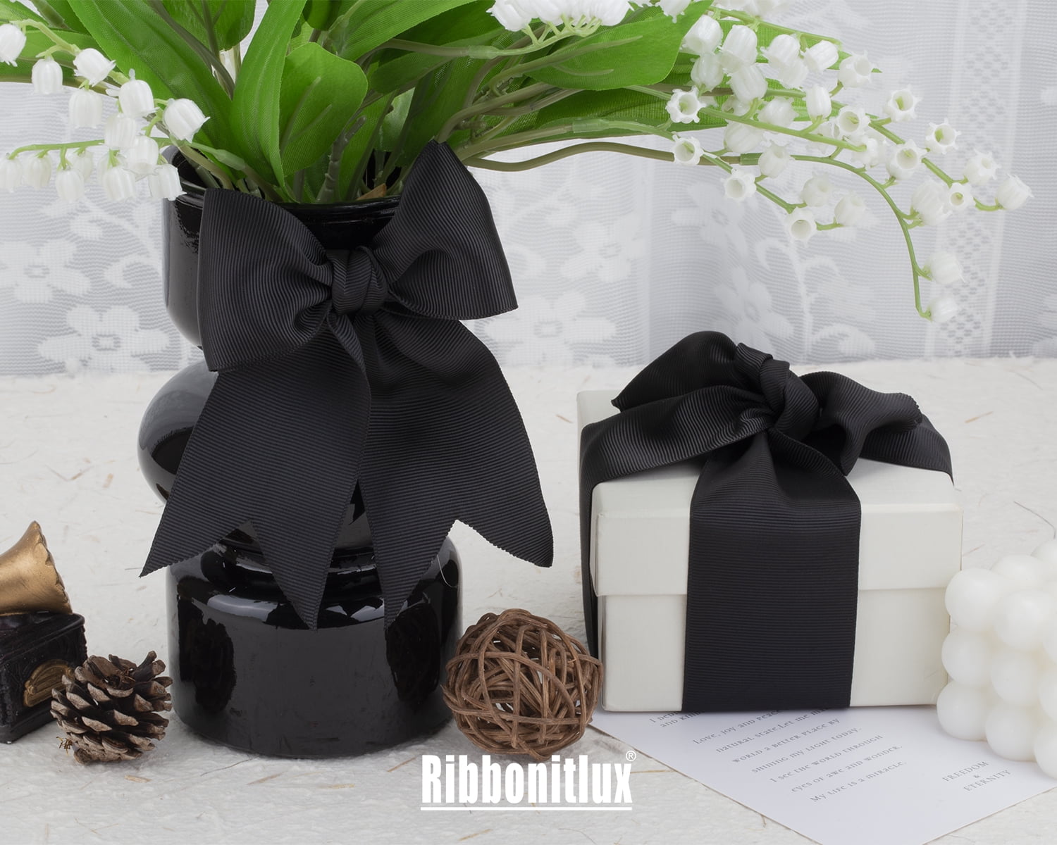 Ribbonitlux Grosgrain Ribbon 2 Inch x 25 Yards – Premium Polyester Craft Ribbon for Hair Bows, Gift Wrapping, Weddings & DIY – Solid Forest Green(#587) – 1 Roll
