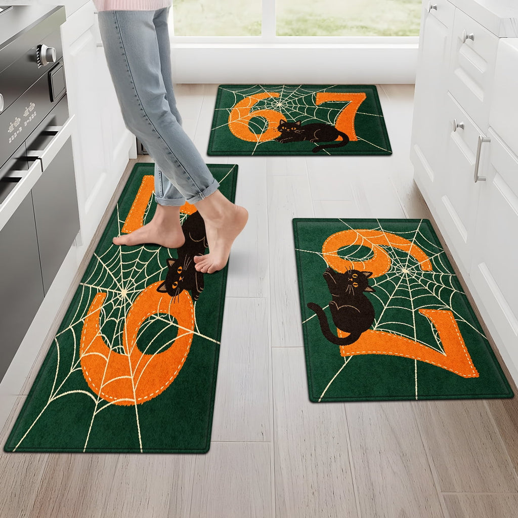 CCTFS Halloween Skeletons Holding Hot Drinks Household 1Pc Flannel Mat and Kitchen Rugs,Soft Non-slip for Bedroom Entryway