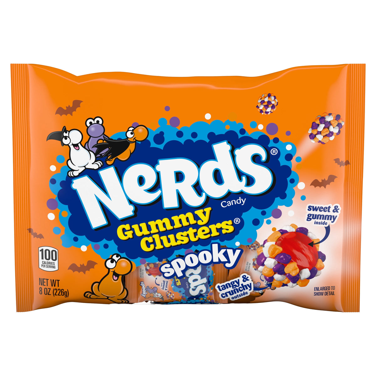 Nerds Spooky Gummy Clusters, Trick-or-Treat Halloween Candy, Nerds Gummy Candies, 8 oz, 16 Count