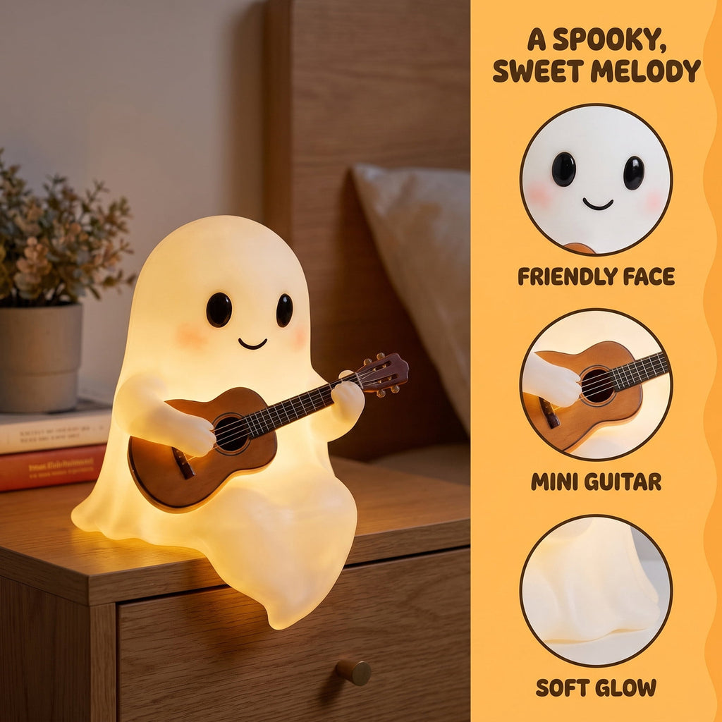Ghost Night Light Halloween Decorations Bedside Night Light with Tap Control, Dimmable Nursery Decor Lamp, Fun Ghost Gift for K*ids, Halloween Room Decor, Ghost Lamp